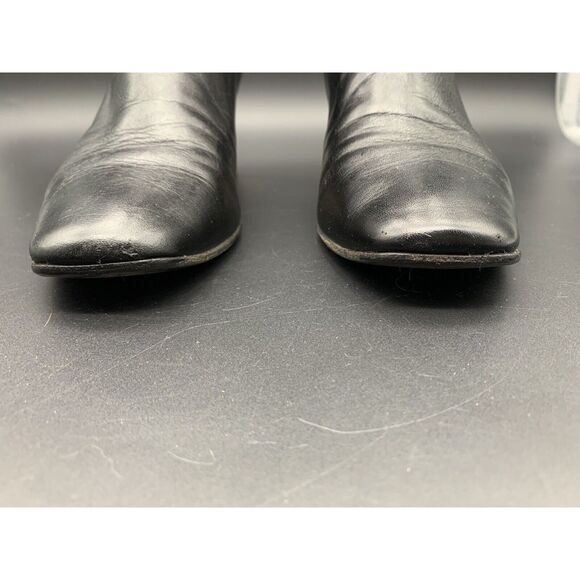 Kate Spade Tavie Knee High Boots Size 8 Square Toe Gold Heel - Picture 5 of 12